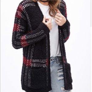 Forever 21 super soft plaid cardigan sweater